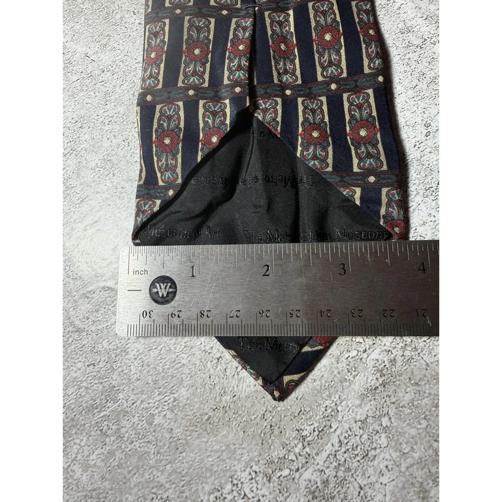 The Metropolitan Museum Of Art 100% Silk Tie Mens OS Blue Floral Necktie Italy
